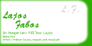 lajos fabos business card